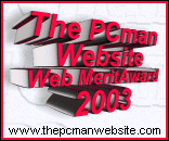 The PCman Website Web Merit Award 2003